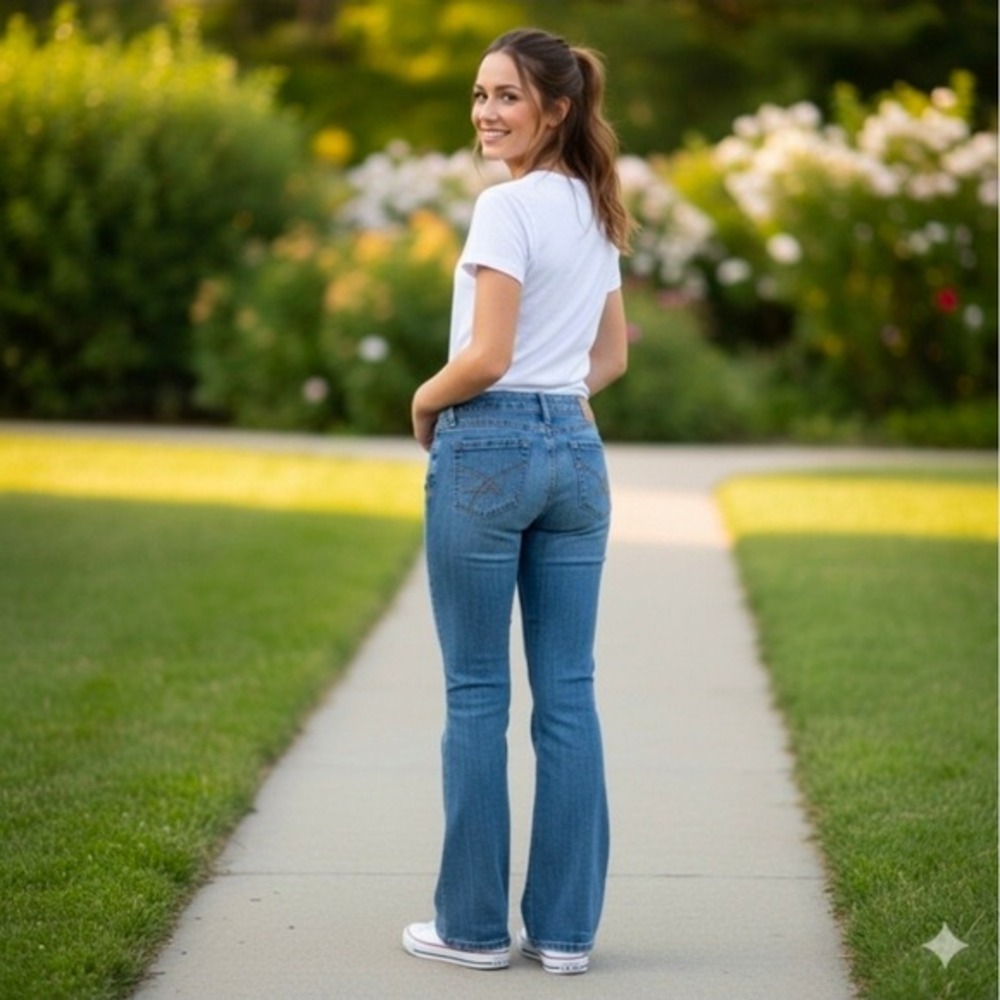Amethyst Womens Bootcut Jeans Medium Wash Stretch Denim Size‎ 11 Regular